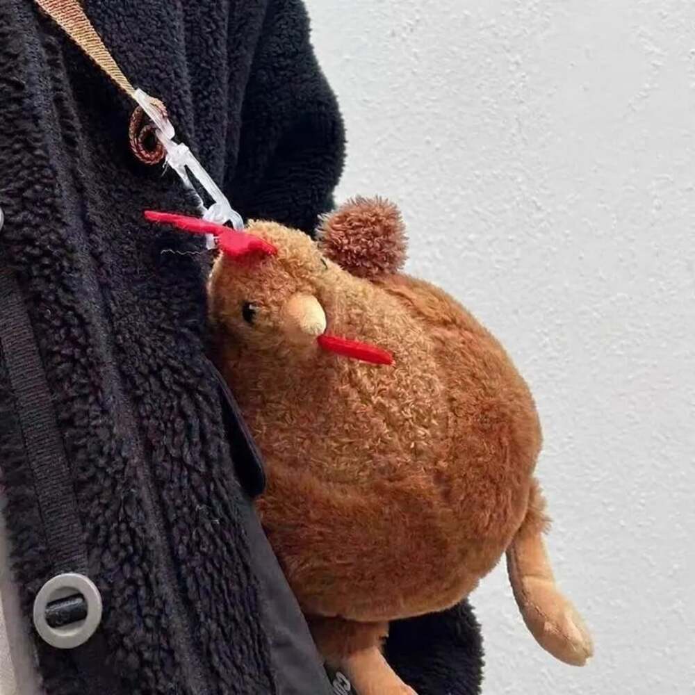 Plush Chicken Crossbody Bag, Soft Rooster Toy Phone Purse